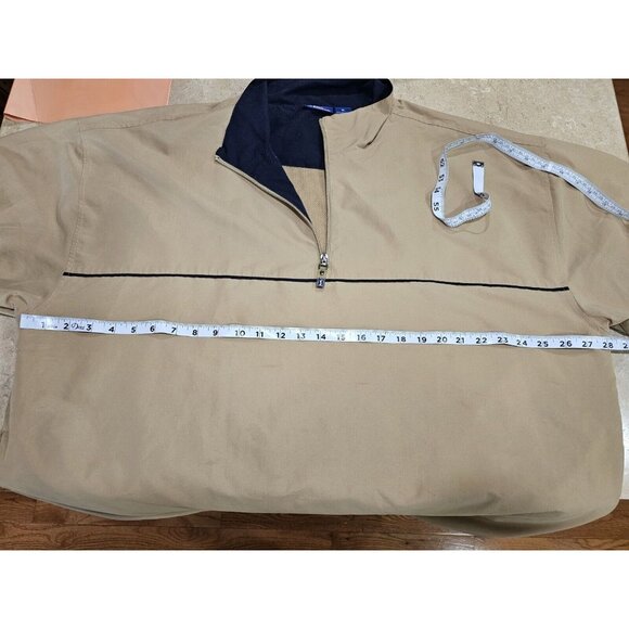 Men's PGA TOUR Windbreaker Jacket Beige/Tan Short Sleeve 1/4 Zip XL Golf - Picture 6 of 8